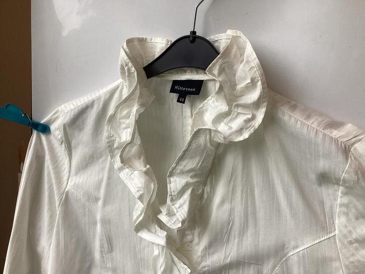 Witteveen Witte Blouse - Maat 44, Kleding | Dames, Blouses en Tunieken, Maat 42/44 (L), Wit, Ophalen of Verzenden
