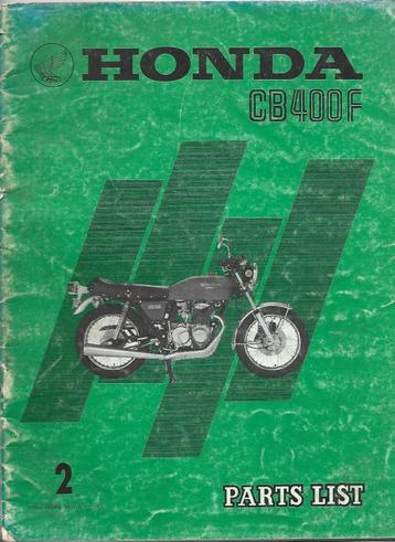 Honda CB400 F parts list onderdelenlijst beschikbaar voor biedingen