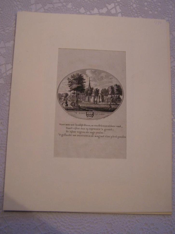 antieke gravure Kijfhoek (nu Zwijndrecht) 1793, Anna Brouwer, Antiek en Kunst, Kunst | Etsen en Gravures, Ophalen of Verzenden