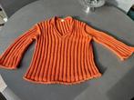 Oranje grof gebreide H&M V-hals trui, maat 44, H&M, Verzenden, Maat 42/44 (L), Oranje