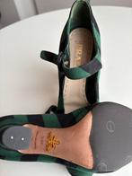 Groen gestreepte hakken van Prada - Maat 36.5, Ophalen of Verzenden, Zo goed als nieuw, Groen, Pumps