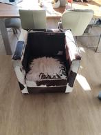 Lederen fauteuil met koeienhuid, Huis en Inrichting, Fauteuils, Minder dan 75 cm, Leer, Ophalen of Verzenden, Zo goed als nieuw