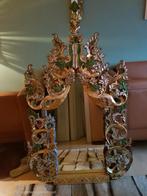 Balinese Spiegel met Houtsnijwerk, Antiek en Kunst, Antiek | Spiegels, Ophalen, Overige vormen, 50 tot 100 cm, 100 tot 150 cm