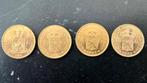 4 gouden tientjes Willem III en Wilhelmina., Postzegels en Munten, Setje, Goud, Koningin Wilhelmina, Ophalen