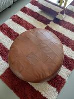 ZGAN bruin leren poef 70 x 35 cm, Ophalen of Verzenden, Zo goed als nieuw, 50 tot 75 cm, Vintage