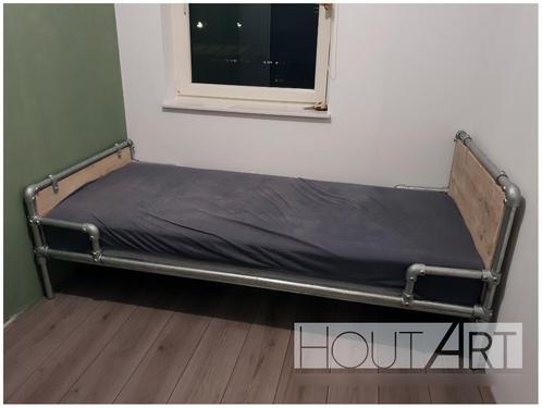 Bed verzinkte STEIGERBUIS met steigerhout!, Kinderen en Baby's, Kinderkamer | Bedden, Nieuw, 180 cm of meer, 85 tot 100 cm, Lattenbodem