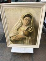 Te koop antiek religie schilderij met lijst, Antiek en Kunst, Ophalen of Verzenden