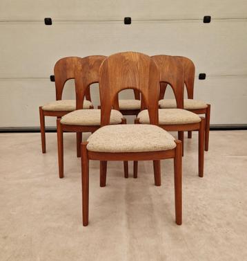 6 vintage Koefoed stoelen van Nielsen, Deens design beschikbaar voor biedingen