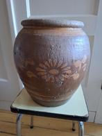 aardewerk sierpot/vaas met motief, Ophalen, Overige kleuren, Aardewerk of Porselein, Zo goed als nieuw