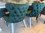 OT Design 6 prachtige groene velvet stoelen, Huis en Inrichting, Ophalen, Overige kleuren, Nieuw, Vijf, Zes of meer stoelen