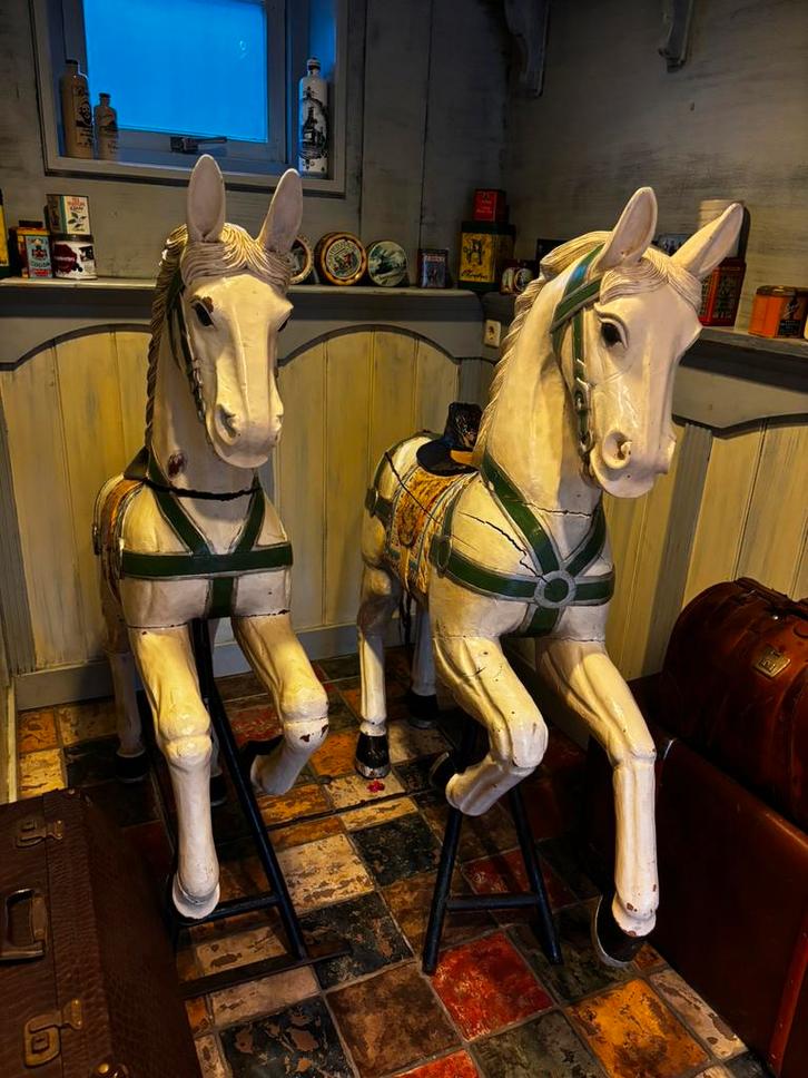 Authentieke Carrousel Paarden, Antiek en Kunst, Kunst | Designobjecten, Ophalen