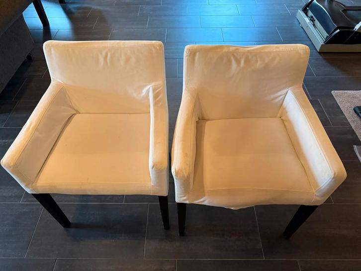 Set van 6 witte eetkamerstoelen, Antiek en Kunst, Antiek | Meubels | Stoelen en Banken, Ophalen