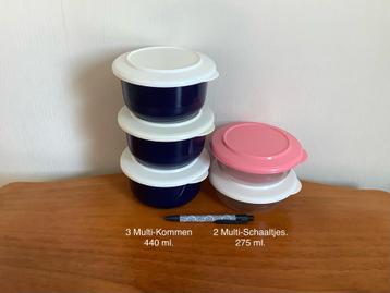 Tupperware 3 Multi- Kommen en 2 Multi-Schaaltjes 440/275 ml. beschikbaar voor biedingen