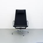 5x Vitra Eames EA 124 Fauteuil Zwart Hopsak - Chroom, Huis en Inrichting, 75 tot 100 cm, Ophalen of Verzenden, Zo goed als nieuw