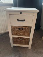 Leuk wit ladekastje met manden, Huis en Inrichting, Kasten | Ladekasten, Ophalen, Minder dan 50 cm, Gebruikt, 1 of 2 laden