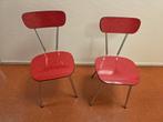 2 antieke retro vintage stoel stoeltjes jaren 60 rood chroom, Ophalen