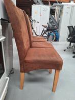 4 gebruikte bruine stoffen stoelen, Ophalen, Gebruikt, Bruin, Stof