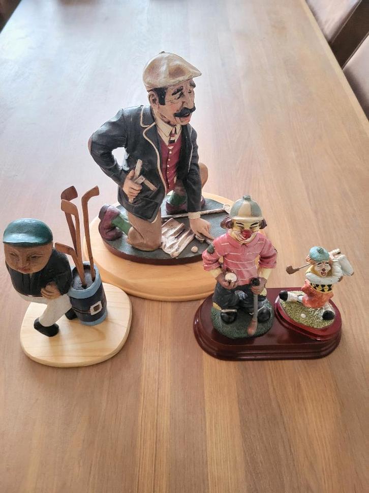 4 verschillende Vintage beeldjes van golfers, Sport en Fitness, Golf, Zo goed als nieuw, Overige typen, Ophalen