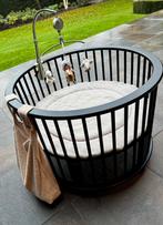 Bopita Box rond mat zwart incl boxkleed, Ophalen, Zo goed als nieuw, Rond, In hoogte verstelbaar