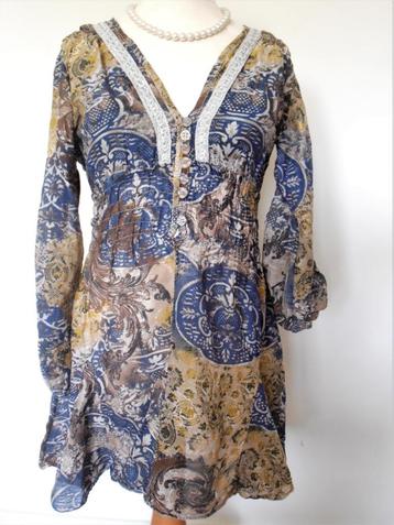 Zaza - prachtige zijden katoenen zomer jurk - mt 36