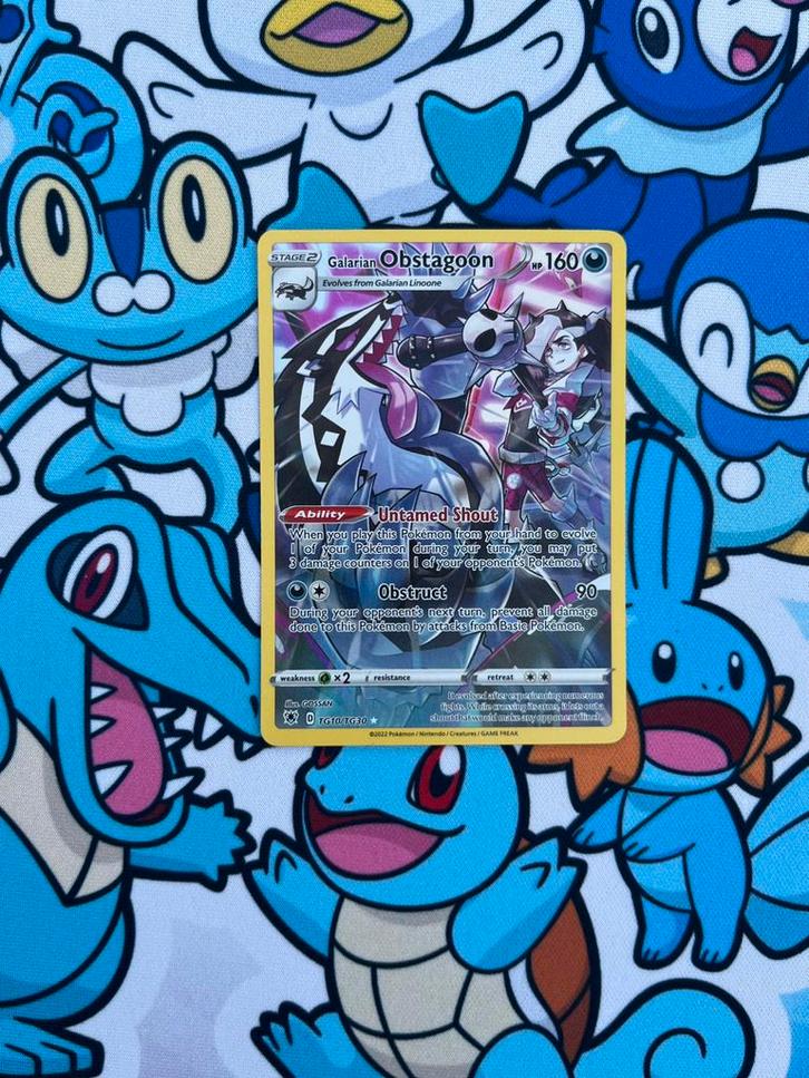 Galarian Obstagoon TG10/TG30, Hobby en Vrije tijd, Verzamelkaartspellen | Pokémon, Zo goed als nieuw, Losse kaart, Foil, Verzenden