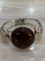 Vintage Armband met Bruine Steen, Gebruikt, Bruin, Ophalen of Verzenden, Met edelsteen