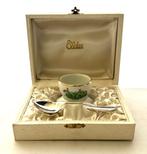 Limoges porselein vintage eierdop verzilverd lepel Elldee, Antiek en Kunst, Ophalen of Verzenden