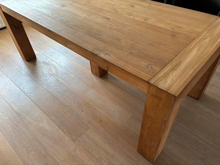 Teak houten tafel 100x220 - Zeer goede staat!, Huis en Inrichting, Tafels | Eettafels, Gebruikt, 50 tot 100 cm, 200 cm of meer