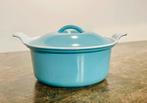 Mooie Le Creuset vintage ovenschaal/ pan + deksel mintgroen, Gietijzer, Overige typen, Ophalen of Verzenden, Zo goed als nieuw
