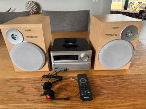 PHILIPS DOCK STATION DCM2020 - IPOD-i PHONE -IPAD - 2 BOXEN, Audio, Tv en Foto, Stereo-sets, Zo goed als nieuw, Philips, Ophalen of Verzenden