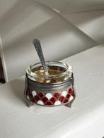 Zoutpot USSR, emaille, nikkelzilver, glas, Ophalen of Verzenden