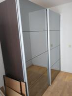 Grote kledingkast met getinte spiegel deuren, Glas, Gebruikt, 50 tot 75 cm, 200 cm of meer