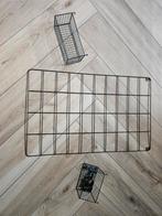 Zwart metalen wandrek 5080 cm met bakjes, Ophalen of Verzenden, Gebruikt