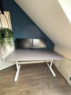 IKEA Bekant Bureau - Grijs Eiken/Wit - 160x80, Ophalen, In hoogte verstelbaar, Gebruikt, Bureau