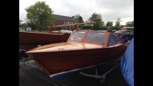 Te koop een mooie oude houten Zweedse speedboot  elektrisch, Watersport en Boten, Sloepen, Gebruikt, Tot 10 pk, 3 tot 6 meter