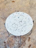 Salontafel Wit Terrazzo Blad, Huis en Inrichting, Tafels | Salontafels, Minder dan 50 cm, Rond, Minder dan 50 cm, Ophalen of Verzenden
