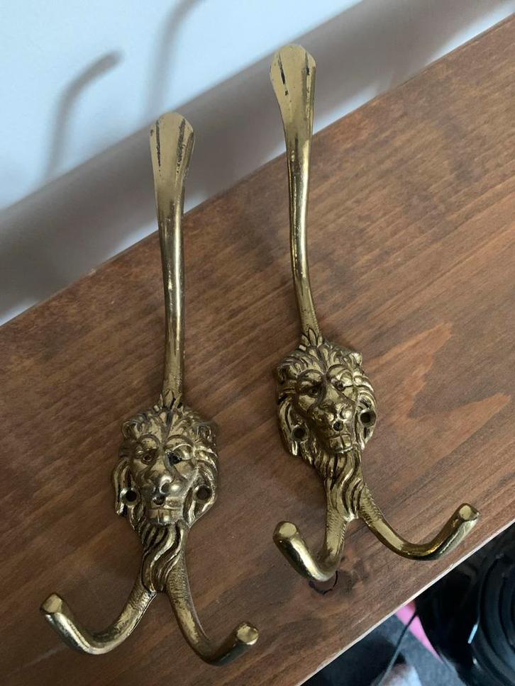 Leeuwenkop Kapstokhaken - Set van 2, Huis en Inrichting, Woonaccessoires | Kapstokken, Gebruikt, Wandhaken, Minder dan 100 cm