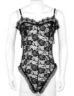 Heren zwarte kanten bodysuit / lingerie pakje gay sissy, Kleding | Heren, Ondergoed, Verzenden, Zwart, Nachtkleding
