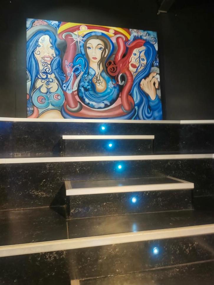 Schilderij 'In de war met de tijd' - 150x200 cm, Antiek en Kunst, Kunst | Schilderijen | Klassiek, Ophalen of Verzenden