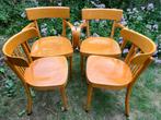 Mooie set Dutch design cafe-stoelen: jaren 50, Huis en Inrichting, Stoelen, Ophalen, Gebruikt, Bruin, Vier
