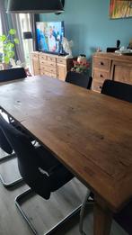 Massief houten eettafel, Huis en Inrichting, Tafels | Eettafels, Gebruikt, 200 cm of meer, Vijf personen of meer, Rechthoekig