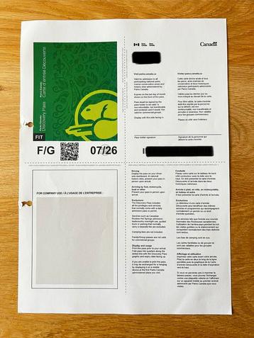 Discovery Pass Parks Canada beschikbaar voor biedingen