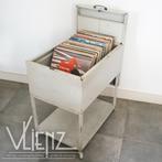 Industrieel vintage, metalen dossierkast, archiefkast wielen, Huis en Inrichting, Kasten | Roldeurkasten en Archiefkasten, Ophalen