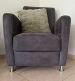 Grijze Fauteuil van micro leder, Ophalen, Gebruikt, Minder dan 75 cm, Leer