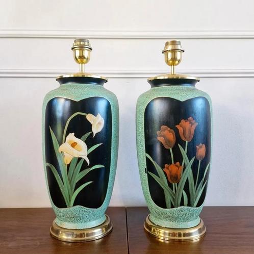 Set van twee art deco tafellampen vaas, Huis en Inrichting, Lampen | Tafellampen, Zo goed als nieuw, Minder dan 50 cm, Ophalen of Verzenden