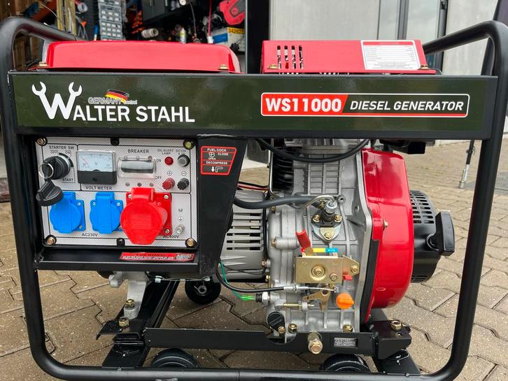 Walter Stahl WS11000 Diesel Generator, Doe-het-zelf en Verbouw, Aggregaten, Nieuw, Dieselolie, 5 tot 10 kVA, Elektrisch startend