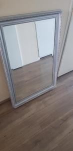 Mooie zilverkleurige spiegel., Ophalen, Zo goed als nieuw, Rechthoekig, Minder dan 100 cm