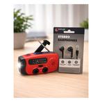 Noodradio + Oortjes Bundel | AM/FM | Zaklamp | Handmatig, Ophalen of Verzenden, Nieuw, Radio