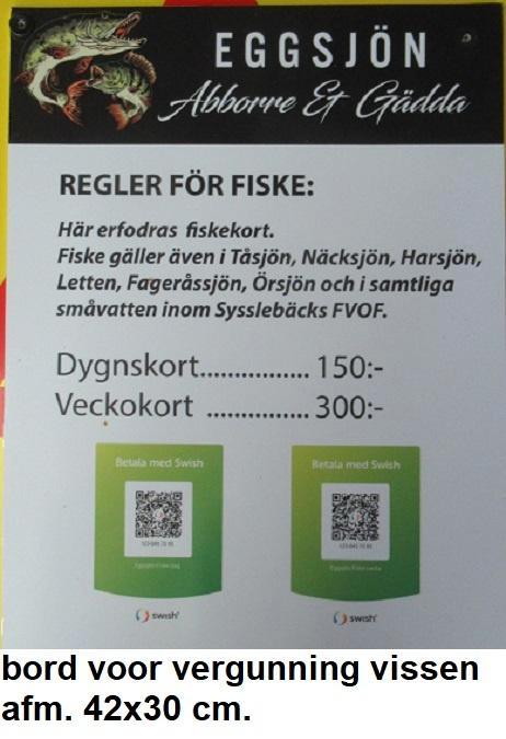 Vissport, kunststof bord voor afgifte visvergunning, Verzamelen, Overige Verzamelen, Zo goed als nieuw, Ophalen of Verzenden
