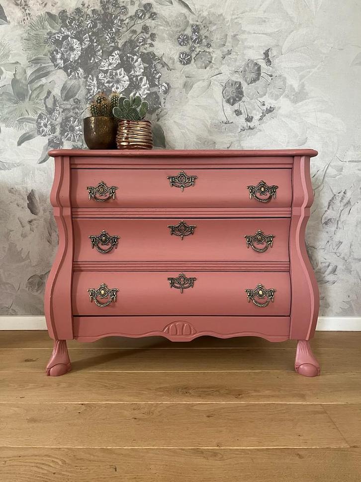 Schitterende Landelijke roze ladekast ~ buikkast, Huis en Inrichting, Kasten | Ladekasten, Gebruikt, Minder dan 100 cm, 50 tot 100 cm